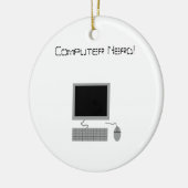 Computer Nerd Keramisch Ornament (Links)