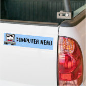 Computer Nerd - Pas tekst en kleur aan Bumpersticker (Op Truck)