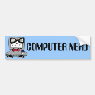 Computer Nerd - Pas tekst en kleur aan Bumpersticker