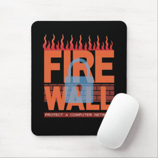 Computer netwerkfirewalls in grafische vorm muismat