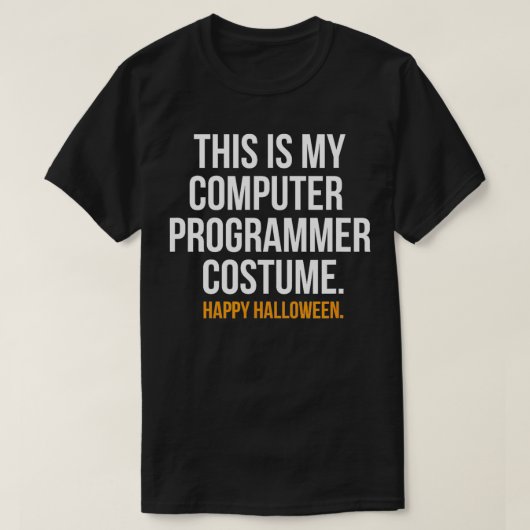 Computer Programmer Costume grappig Halloween T-shirt (Design voorkant)