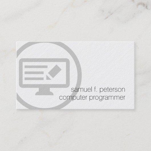 Computer Programmeur Vette Programmacode Icon I.T. Visitekaartje (Voorkant)