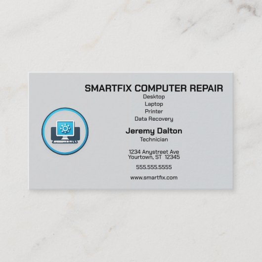 Computer Repair Data Recovery Computer Builder Visitekaartje (Voorkant)