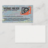 Computer Repair-Logo | technicus | blauwe kraag Visitekaartje (Voorkant / Achterkant)