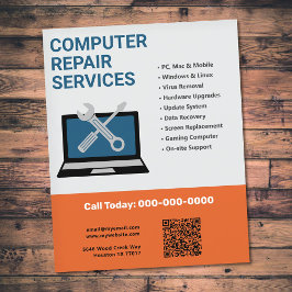 Computer Repair Services Orange Flyer