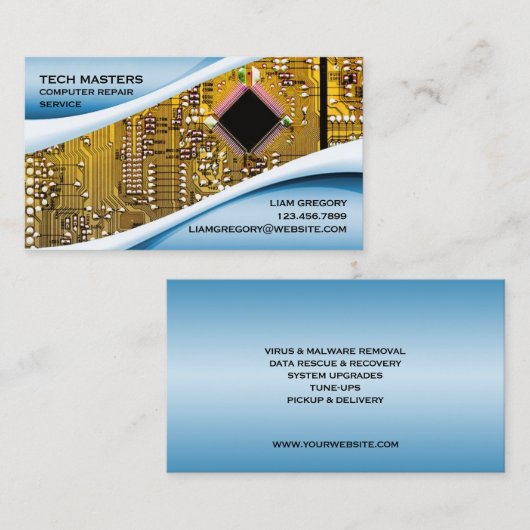 Computer Repair Visitekaartje (Voorkant / Achterkant)