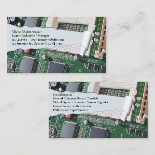 Computer Repair Visitekaartje (Voorkant / Achterkant)