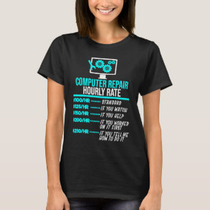 Computer Reparatie IT Werk Ik Nerd Ik Geek Ik Bedi T-shirt