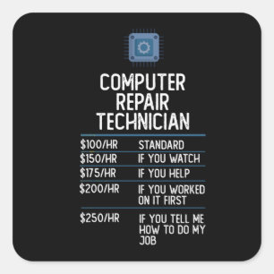 Computer Reparatie Technicus Grappig cadeau cadeau Vierkante Sticker