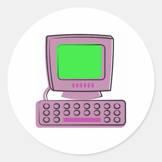 Computer Ronde Sticker (Voorkant)