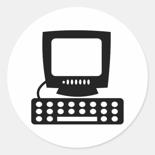 Computer Ronde Sticker (Voorkant)