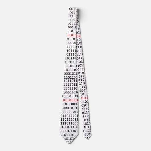 Computer Science Binary (Black and Red) Stropdas (Voorkant)