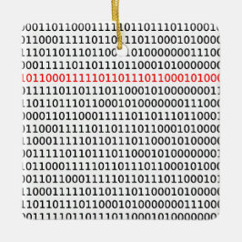 Computer Science Binary Code Black Red Kerstmis Keramisch Ornament