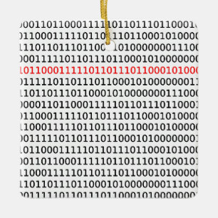 Computer Science Binary Code Black Red Kerstmis Keramisch Ornament