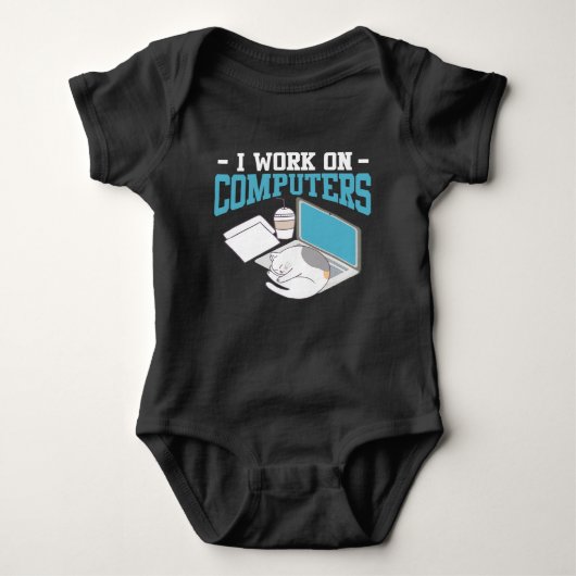 Computer Science Cat Gaming Nerd Kitten Programmer Romper (Voorkant)