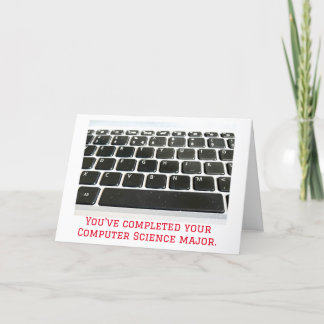 Computer Science Degree met toetsenbordaggregaten Bedankkaart