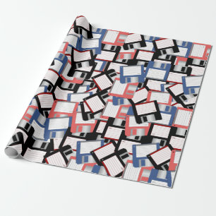 Computer Science Engineer Red Blue voor diskettest Cadeaupapier