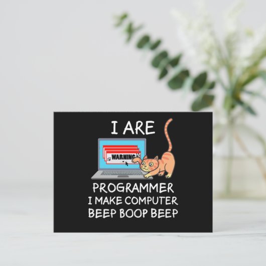 Computer Science IT Computer Cat Funny Gezegde Gif Briefkaart (Staand voorkant)