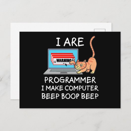 Computer Science IT Computer Cat Funny Gezegde Gif Briefkaart (Voorkant / Achterkant)
