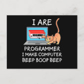 Computer Science IT Computer Cat Funny Gezegde Gif Briefkaart (Voorkant)