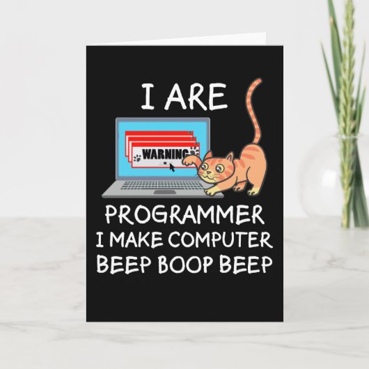 Computer Science IT Computer Cat Funny Gezegde Gif Kaart (Voorkant)