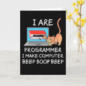Computer Science IT Computer Cat Funny Gezegde Gif Kaart (Gele Bloem)