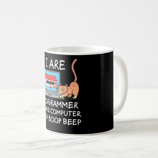 Computer Science IT Computer Cat Funny Gezegde Gif Koffiemok (Voorkant rechts)