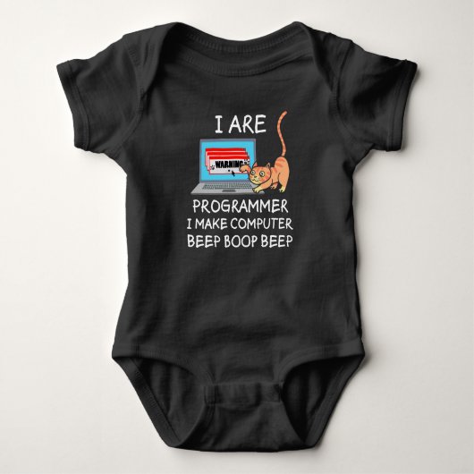 Computer Science IT Computer Cat Funny Gezegde Gif Romper (Voorkant)