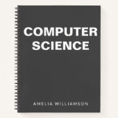 Computer Science Personalized School Black Graph Notitieboek (Voorkant)