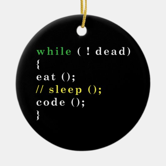 Computer Science Python Programmer Eat Code Slaap Keramisch Ornament (Voorkant)