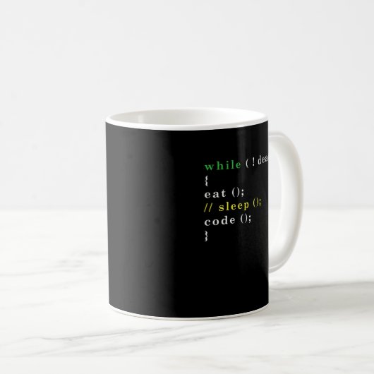 Computer Science Python Programmer Eat Code Slaap Koffiemok (Voorkant rechts)