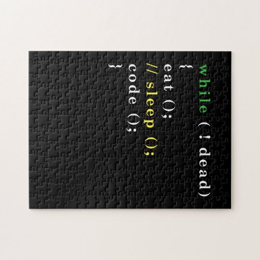 Computer Science Python Programmer Eat Code Slaap Legpuzzel (Horizontaal)