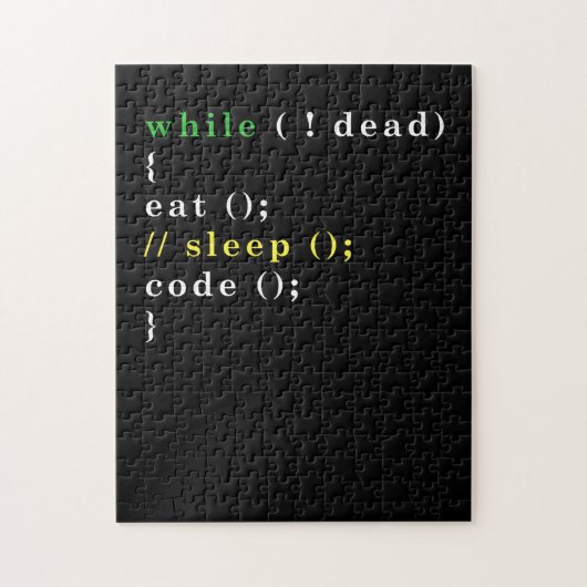 Computer Science Python Programmer Eat Code Slaap Legpuzzel (Verticaal)