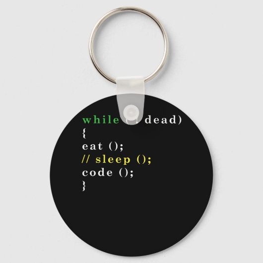 Computer Science Python Programmer Eat Code Slaap Sleutelhanger (Voorkant)