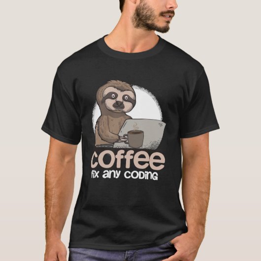Computer Science Sloth Programmer Codering voor IT T-shirt (Voorkant)