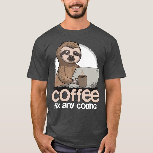 Computer Science Sloth Programmeur Codering Gift I T-shirt (Voorkant)