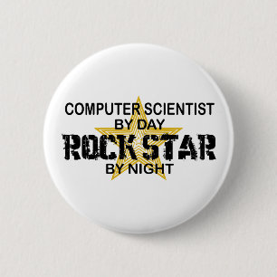 Computer Scientist Rock Star Ronde Button 5,7 Cm