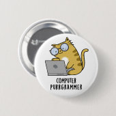 Computer Spint-grammer Funny Cat Pun Ronde Button 5,7 Cm (Voorkant /achterkant)
