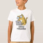 Computer Spint-grammer Funny Cat Pun T-shirt (Voorkant)