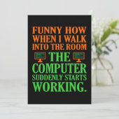 Computer start IT-programma voor werksoftware Bedankkaart (Staand voorkant)