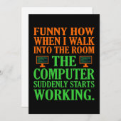 Computer start IT-programma voor werksoftware Bedankkaart (Voorkant / Achterkant)