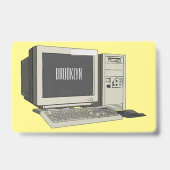 Computer striptekening illustratie badge (Achterkant)
