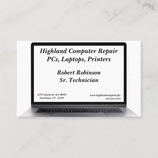 Computer Tech Reparatie Programmering Sales Visitekaartje (Voorkant)