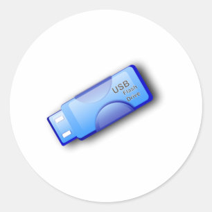 Computer USB Flash Drive Ronde Sticker