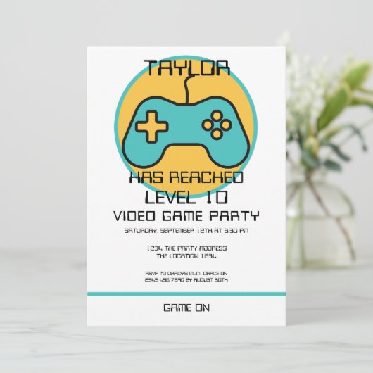 Computer Video Game Player Leveling Up Birthday Kaart (Staand voorkant)