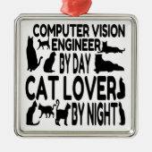 Computer Vision Engineer houdt van katten Metalen Ornament (Voorkant)
