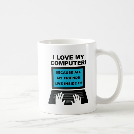 Computer Vrienden Grappige Mok (Rechts)