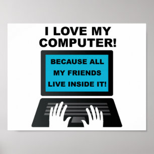 Computer Vrienden Grappige Poster