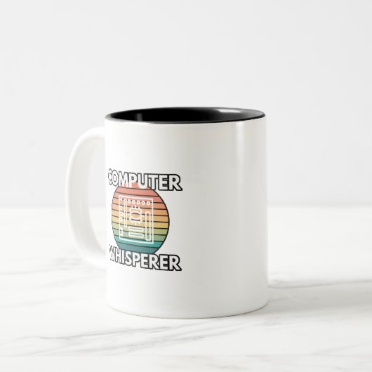 Computer Whisperer Codering IT-Humor Tweekleurige Koffiemok (Voorkant links)
