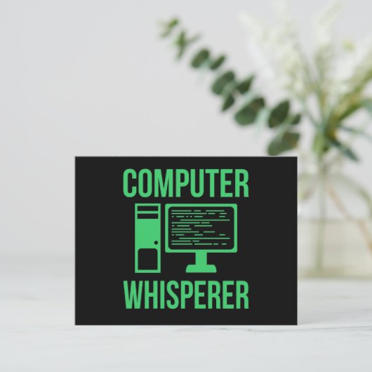 Computer Whisperer IT Tech Software Programmer Aankondigingskaart (Staand voorkant)